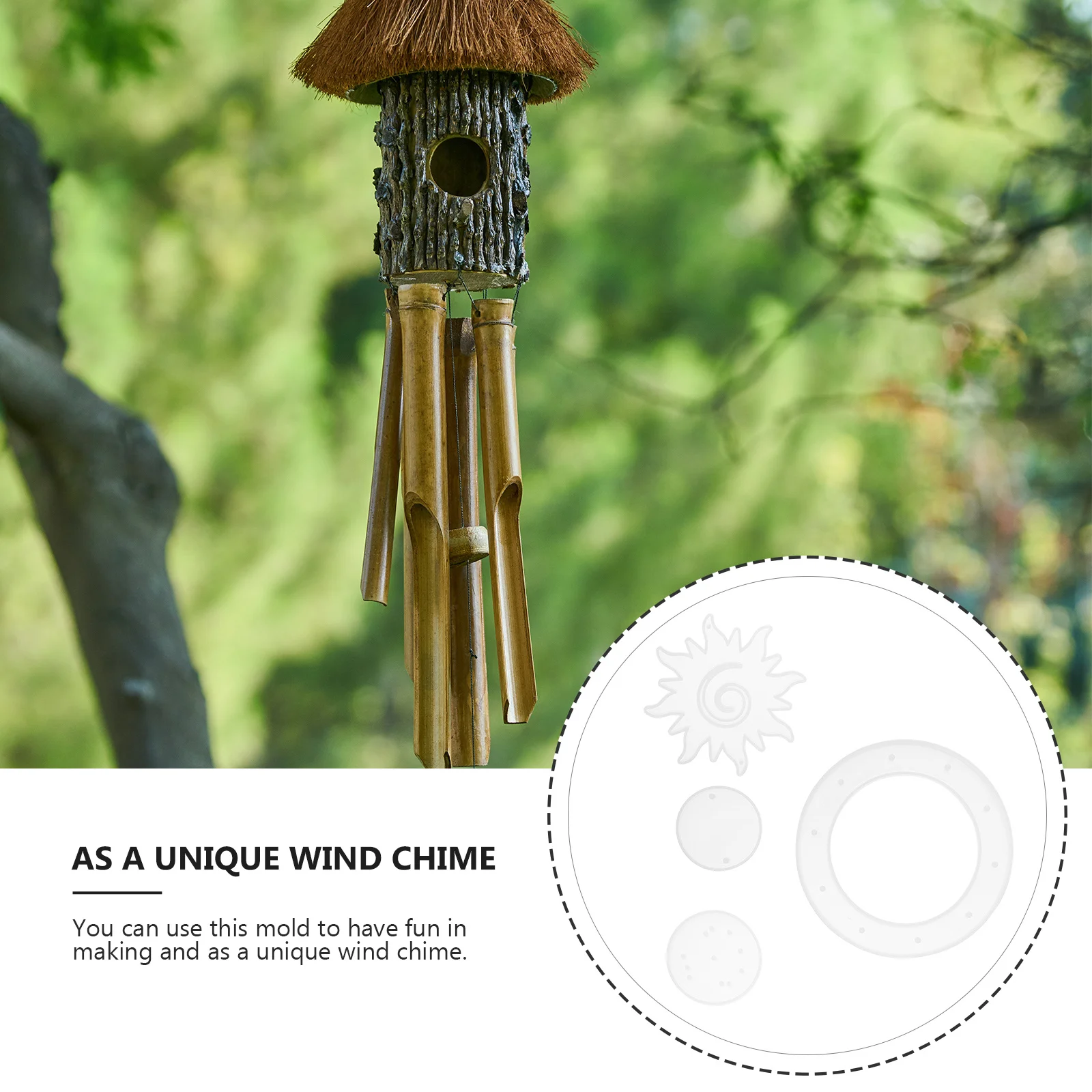 

1Set DIY Crystal Epoxy Wind Chime Mold High Durability Silicone Mold for Pendant Hanging Decor DIY Craft Making