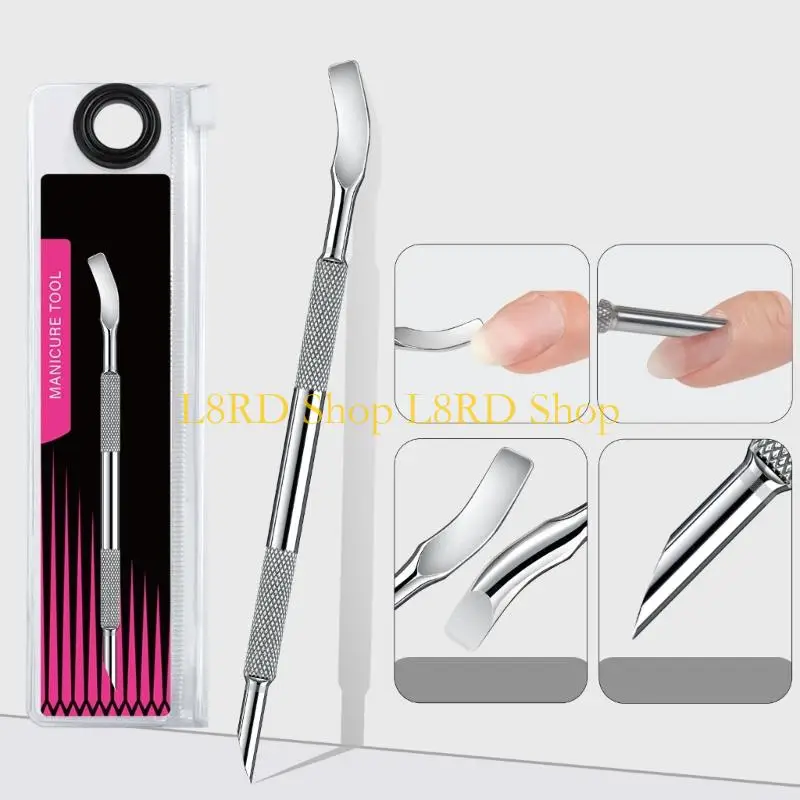 L8RD Stainless Steel Cuticle Pusher Manicures Cuticle Remover Dotting Pen