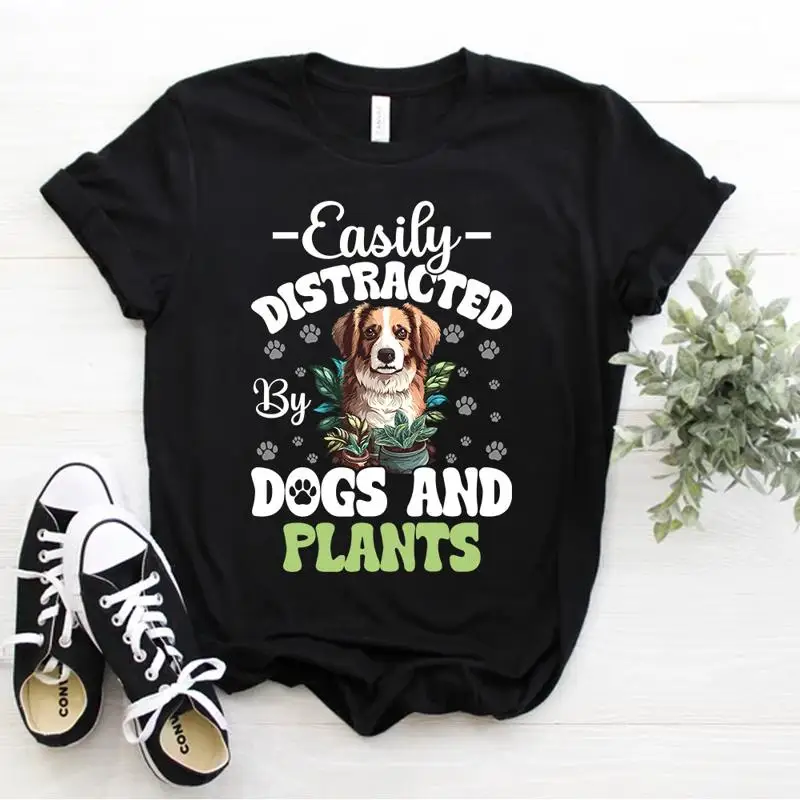 Gardening Dog Owner Easily Distracted by Dogs and Plants T Shirt Size S 5xl