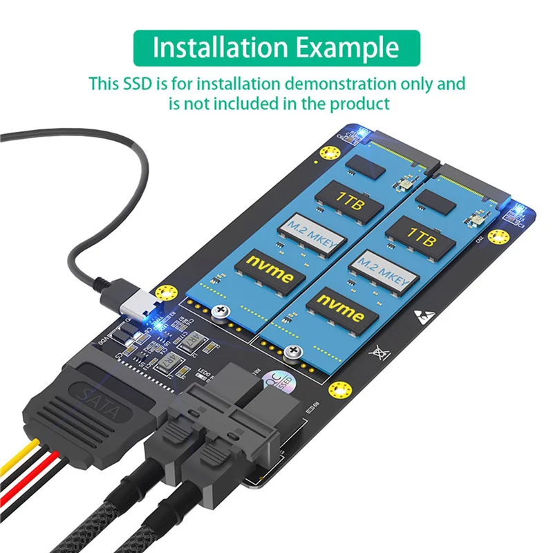 AM-2X الإصدار الجديد المزدوج M.2 NVME SSD إلى محول SFF-8643 المزدوج