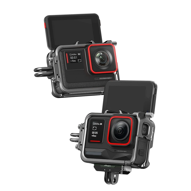 Imagem -05 - Amagisn-case de Quadro de Liga de Alumínio para Insta 360 Ace Pro Insta360 Ace Shoot Verticalmente Dupla Sapato Frio Concha Protetora