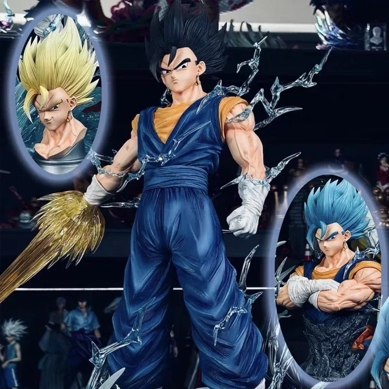 

32cm Dragon Ball Z Anime Character Vegito Super Saiyan Blue Gogeta 3 Heads Action Figure Model Collection Decoration Toy Gift