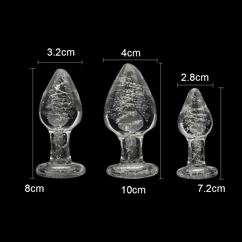 28-40mm Luminous Butt Plug Glass Anal Beads For Women Dildos Female Masturbator Sex Toys Adult Men Couple Games Erotic Products