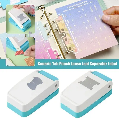 1 perforador de etiquetas separador de mano, etiqueta redonda, perforador de etiquetas planas, marcapáginas y cuadernos de bricolaje hechos a mano.