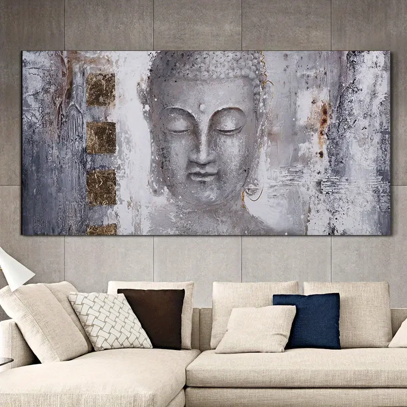 1pc Abstract Buddha Painting Canvas Wall Art Canvas Large Modern Buddha Painting For Living Room Wall Art Prints Poster No frame