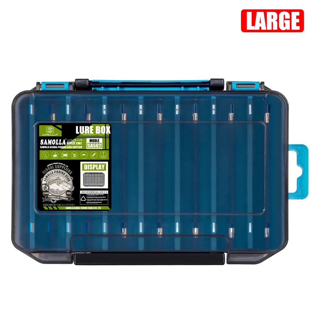 SAMOLLA Doppelseitige kompakte Tackle Box – Streamline Fishing mit langlebigem, vielseitigem Organizer für Köder, Haken und Köder