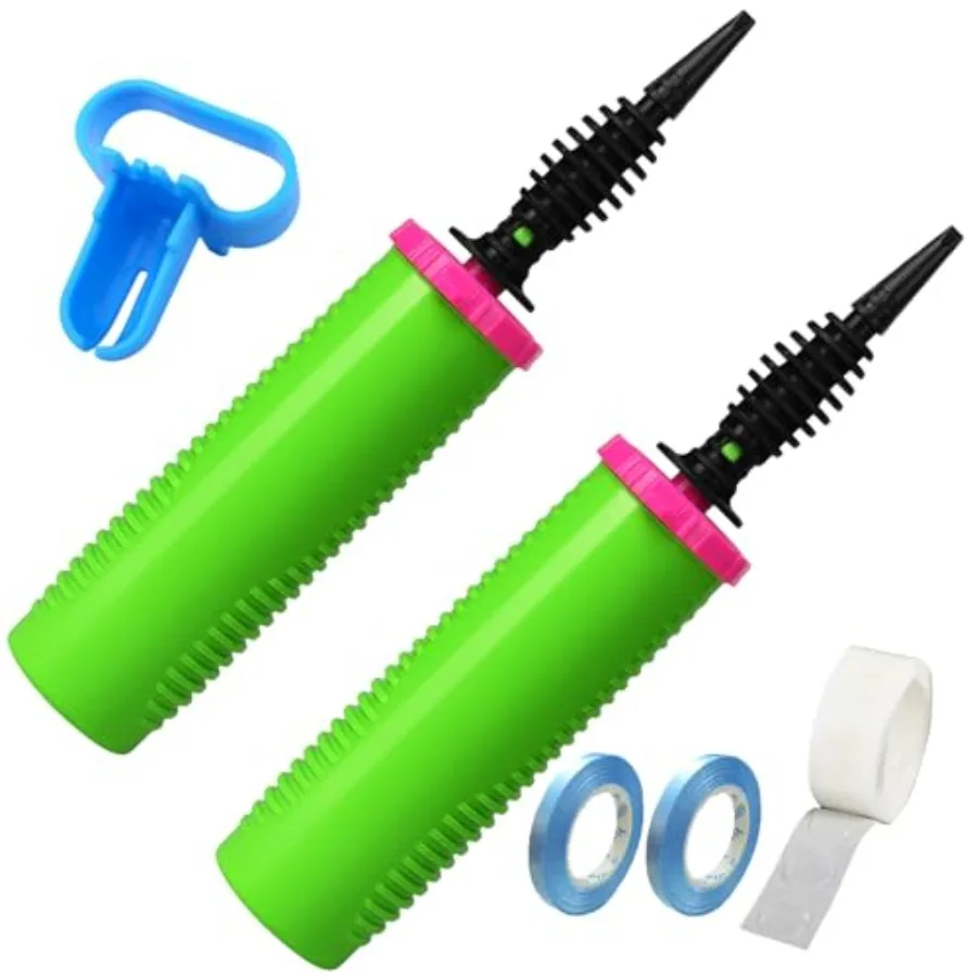 

Balloon Pump Hand Two-Way Dual Action inflate 2Pack and Balloon Tying Tool in One Handheld Air Pump Portable Manual Balloons In