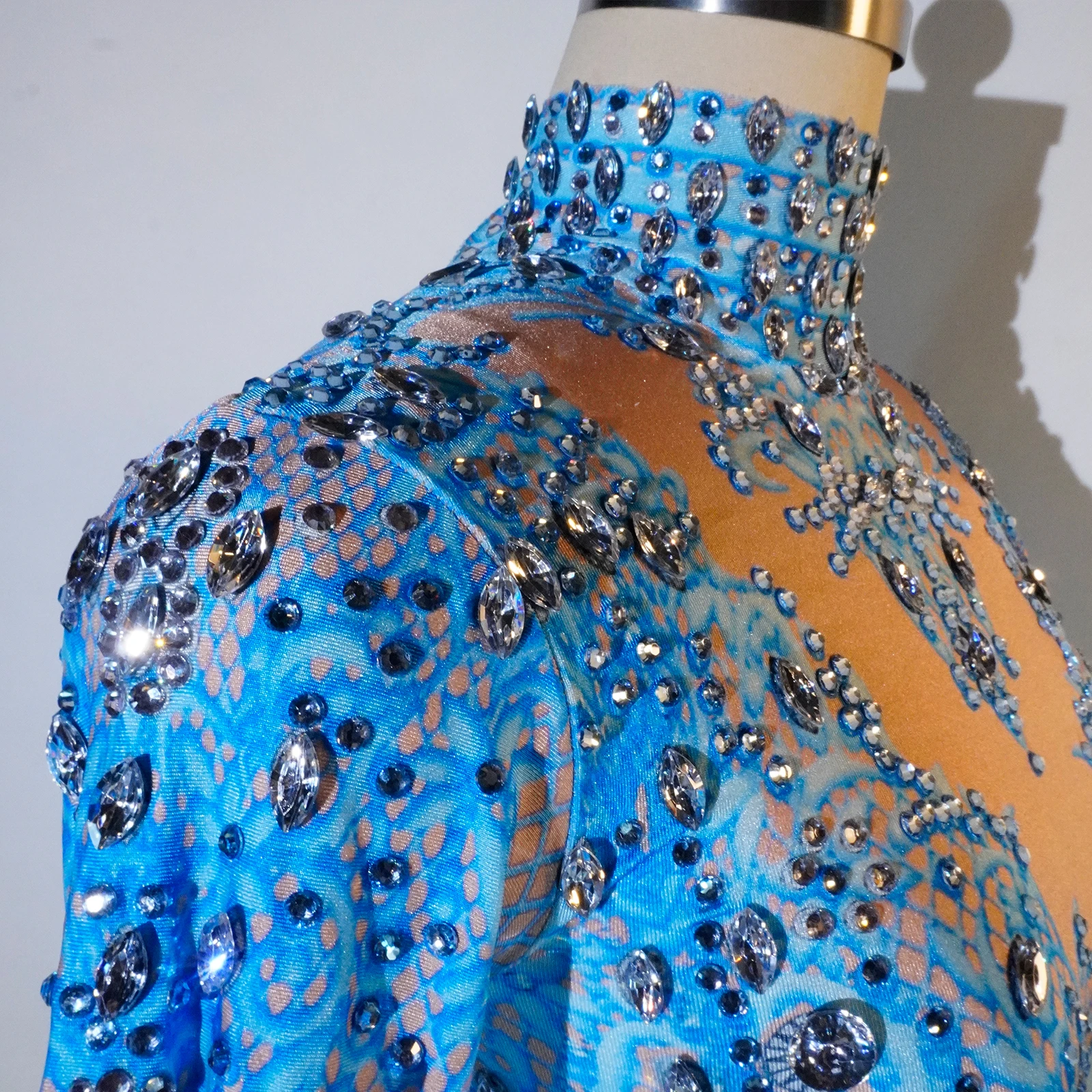 Fashion Rhinestone Red Ruffle Bodysuit Women Big Stretch Nightclub Prom Bar Concert costume Stage Singer Show Dance Leotard DS