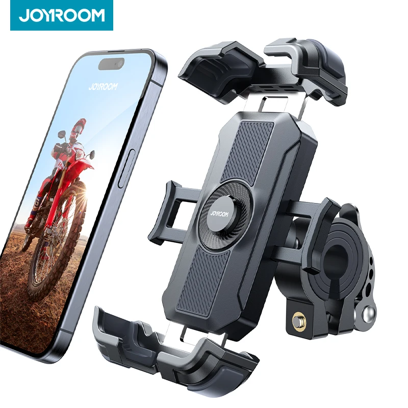 

JOYROOM Motorcycle Phone Mount, 2024 Upgrade [Metal Tie Rod][1s Auto Lock] Bike Phone Holder Mount Handlebar Clamp - [No Shake]