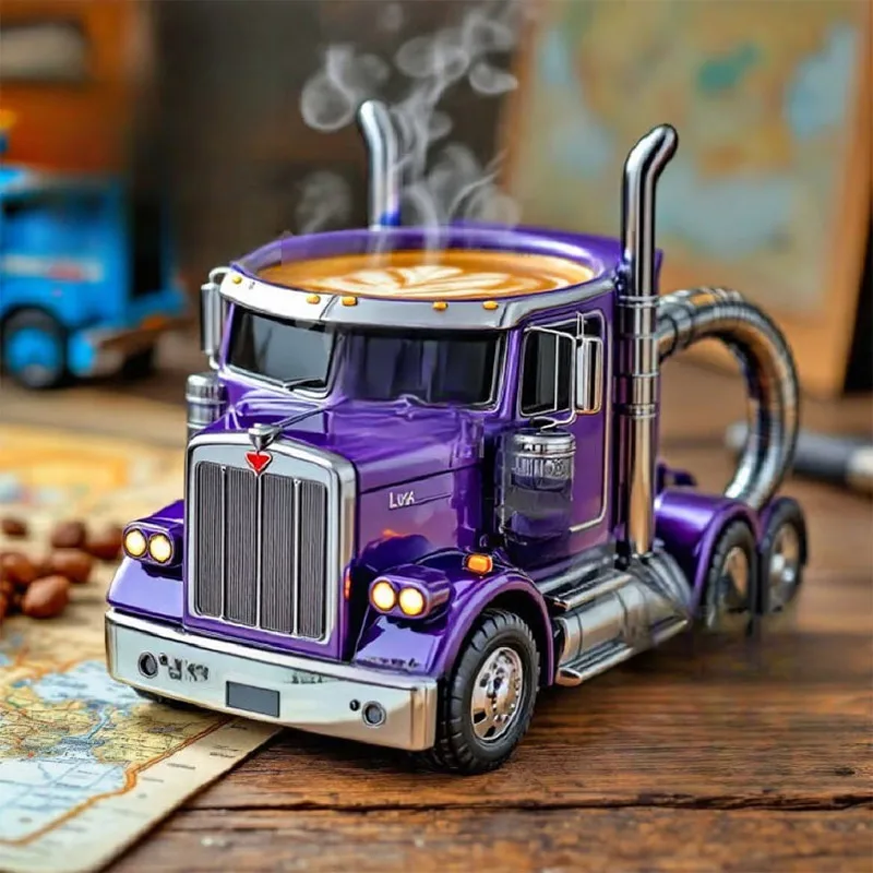 Durable Truck Coffee Mug 11 Ounces Handcrafted Coffee Cup Semi-trailer Shaped Semi Truck Semi-truck Kitchen Table Coffee Mugs