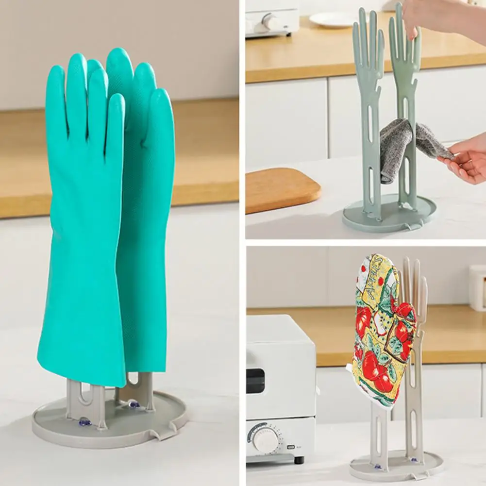 Smooth Surface Glove Rack Kitchen Glove Dish Towel Holder Stand with Stable Base for Easy Drying Organization on Sink Simple