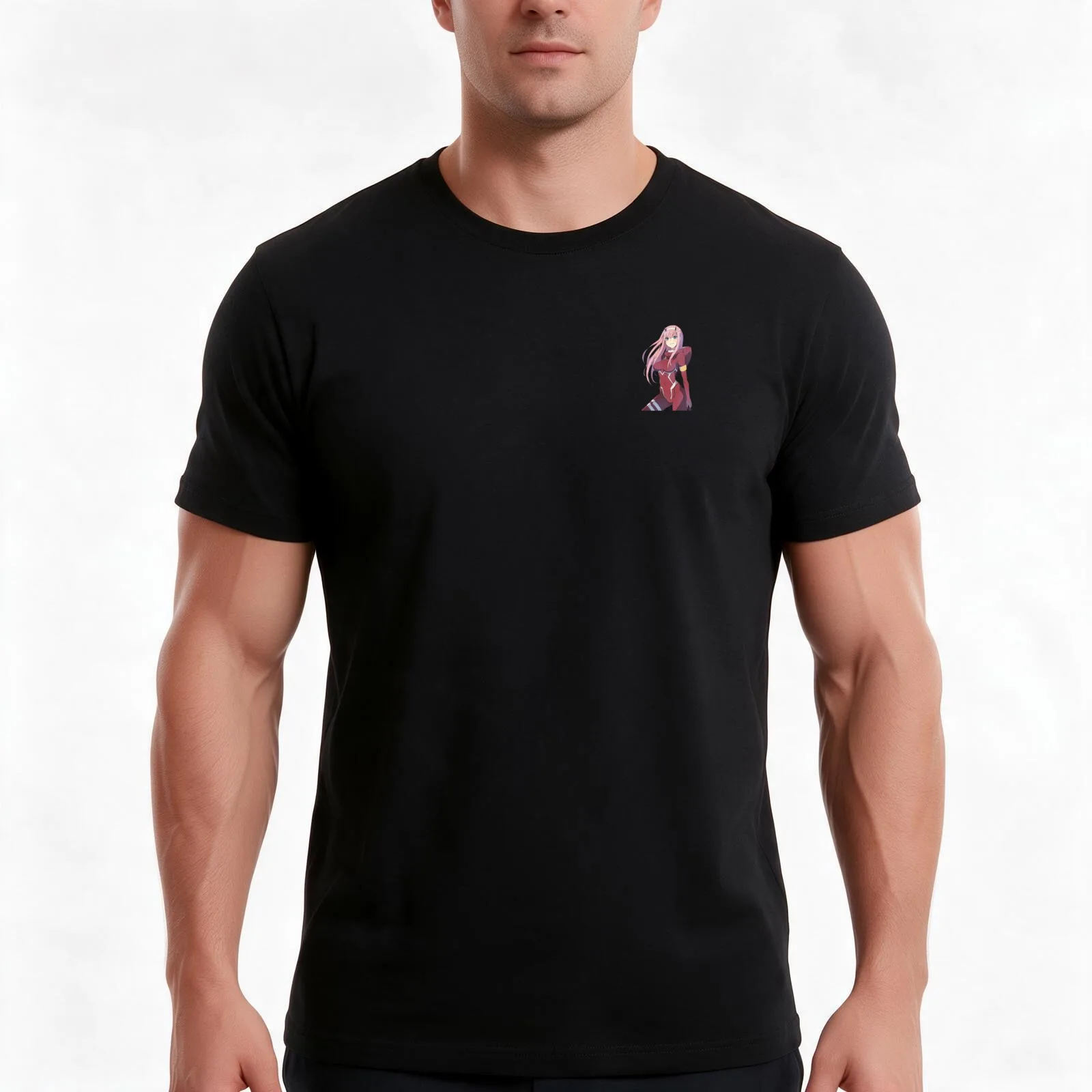 Zero two T-Shirt, Summer Casual Cotton Tee, Oversized Streetwear Tops, Vintage Graphic Print, Loose Fit Short Sleeve