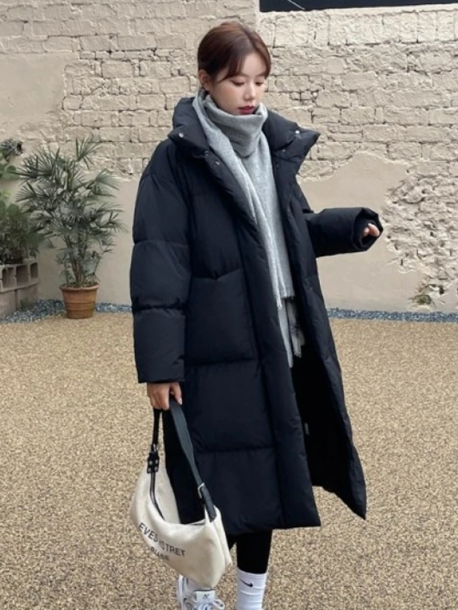 2023 Oversize Long Parkas Women Winter Puffer Jacket Down Cotton Coat Long Sleeve Thick Warm Quilted Outerwear Parka Mujer