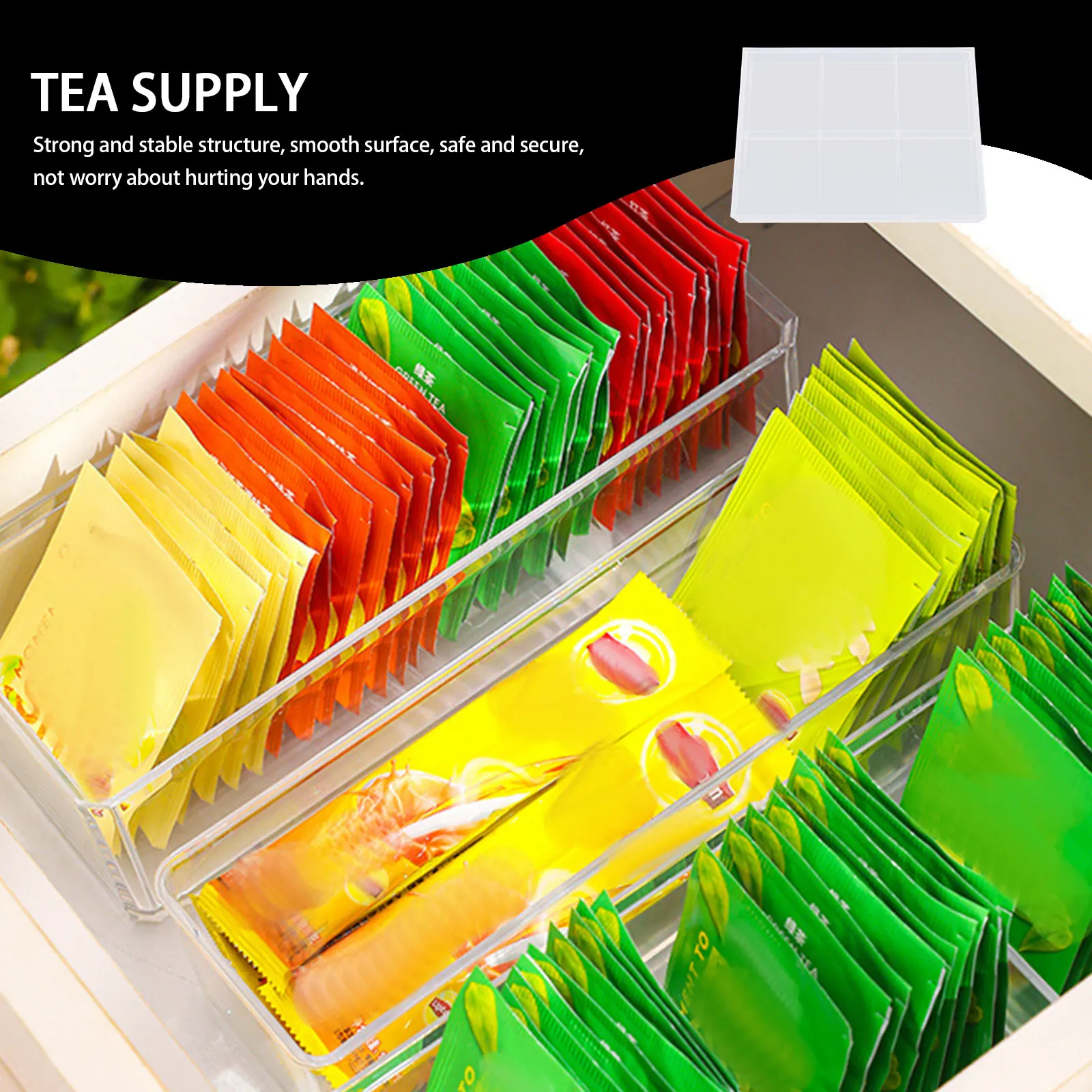 

Coffee Tea Bag Storage Box Plastic Organizer Container Case Transparent Organiser with Cover