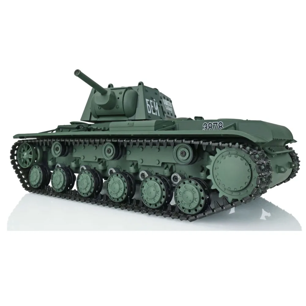 2.4G Heng Long 1/16 Scale RC Tank 7.0 Plastic Ver Soviet KV-1 RTR Model 3878 Cars Model TH17461