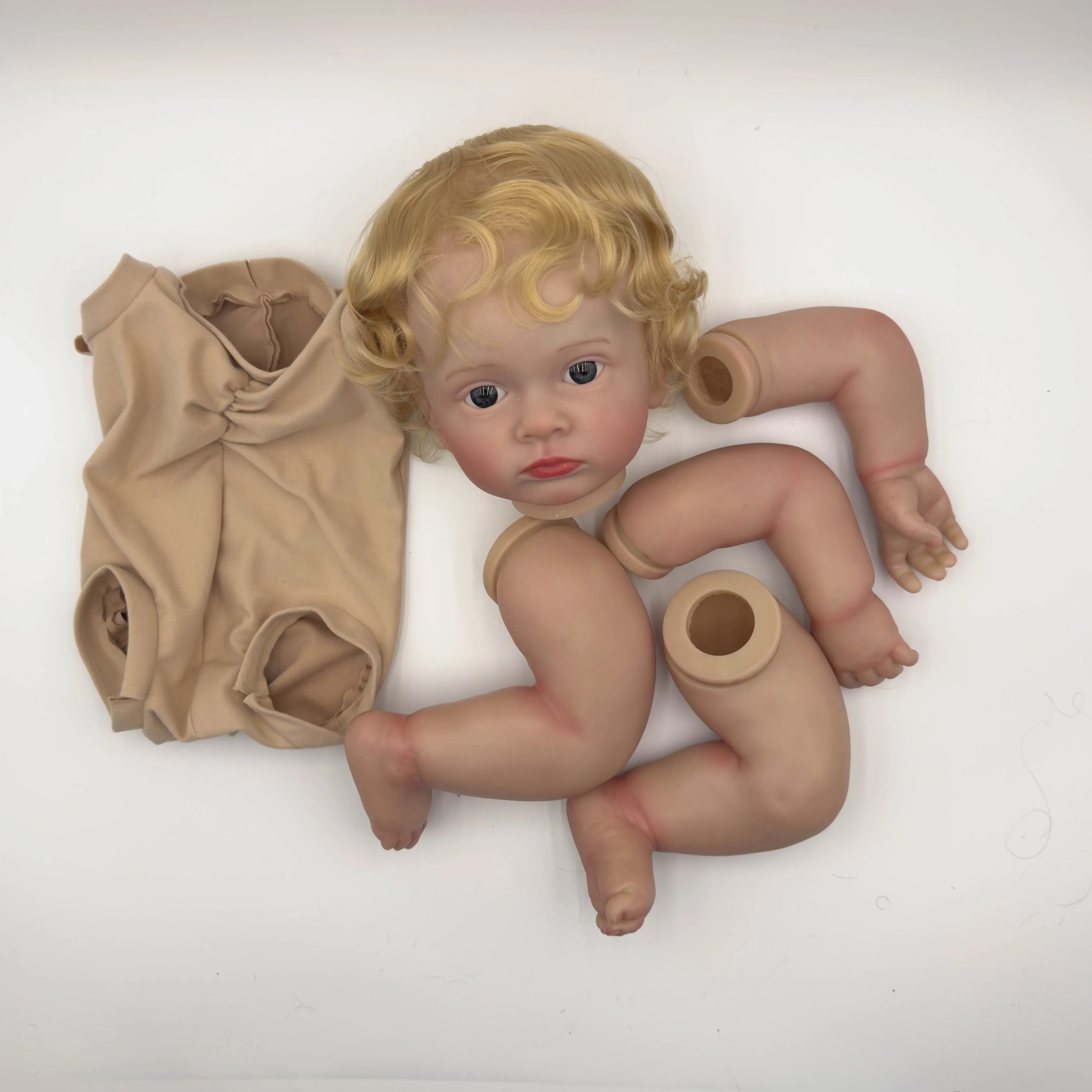 DLS 24 pouces Tutti réaliste inachevé Reborn kit de poupée peint kit de poupée pièces de poupée avec cheveux blonds