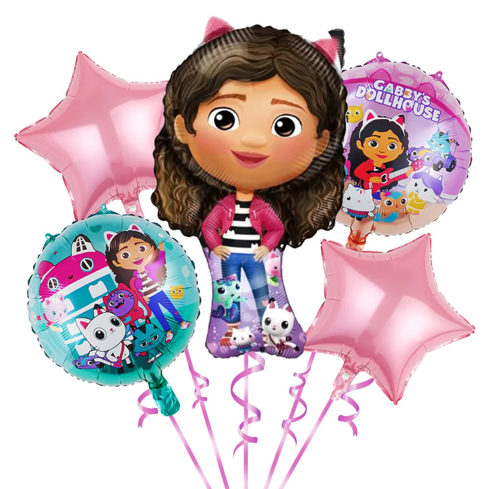 Rosa Gabby Dollhoused Mädchen Geburtstag Party Dekoration Einweg Geschirr Teller Tasse Luftballons für Kinder Baby Shower Party Supplies – Detail 6