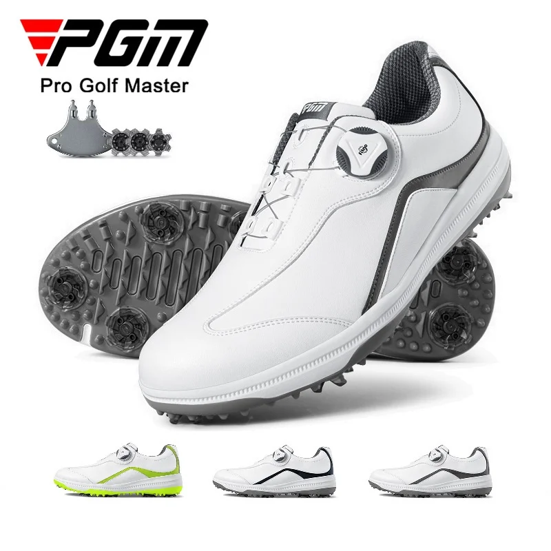 

PGM Mens Golf Shoes for Man New Style Waterproof Sneakers Rotating Shoelaces Breathable Comfortable Insole Non-slip