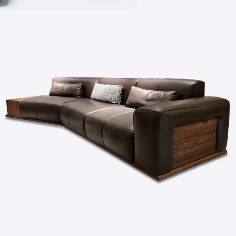 

Leather sofa size apartment living room straight row special-shaped furniture
