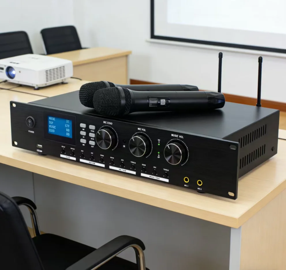 2026 K600 Professional Home Karaoke System Dsp Effect Processor Metal Sound Equipment Home Audio Amplifier