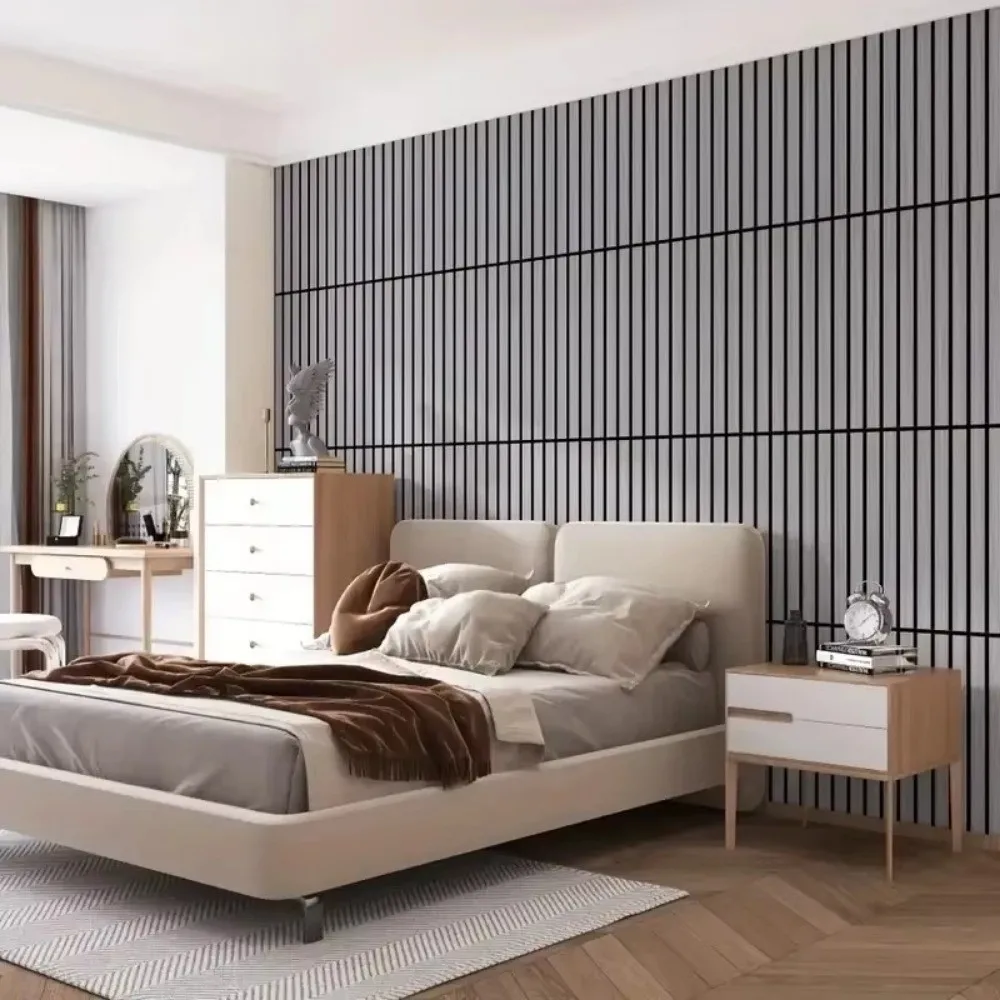 Self-Adhesive Imitation Wood Grain Wallpaper Peel and Stick PVC Grid Panel Wall Sticker Waterproof Wear-Resistant