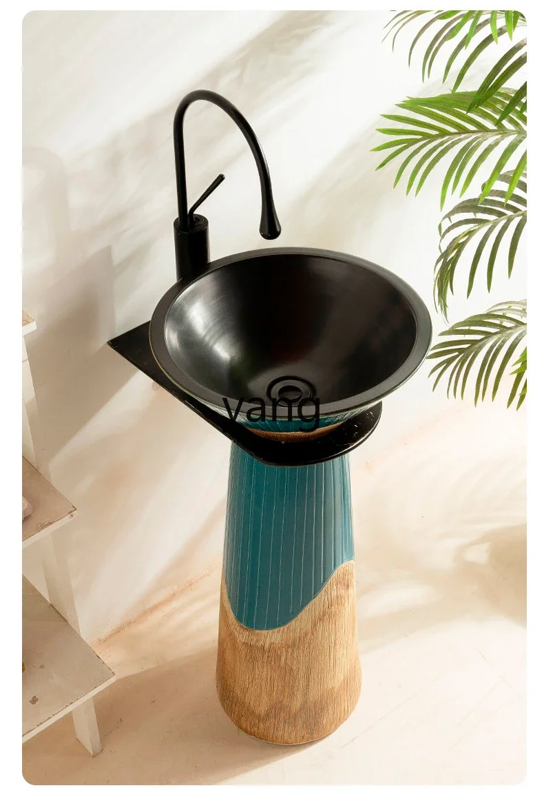 lmm villa balcony wash basin pillar basin vertical wash basin integrated floor outdoor courtyard
