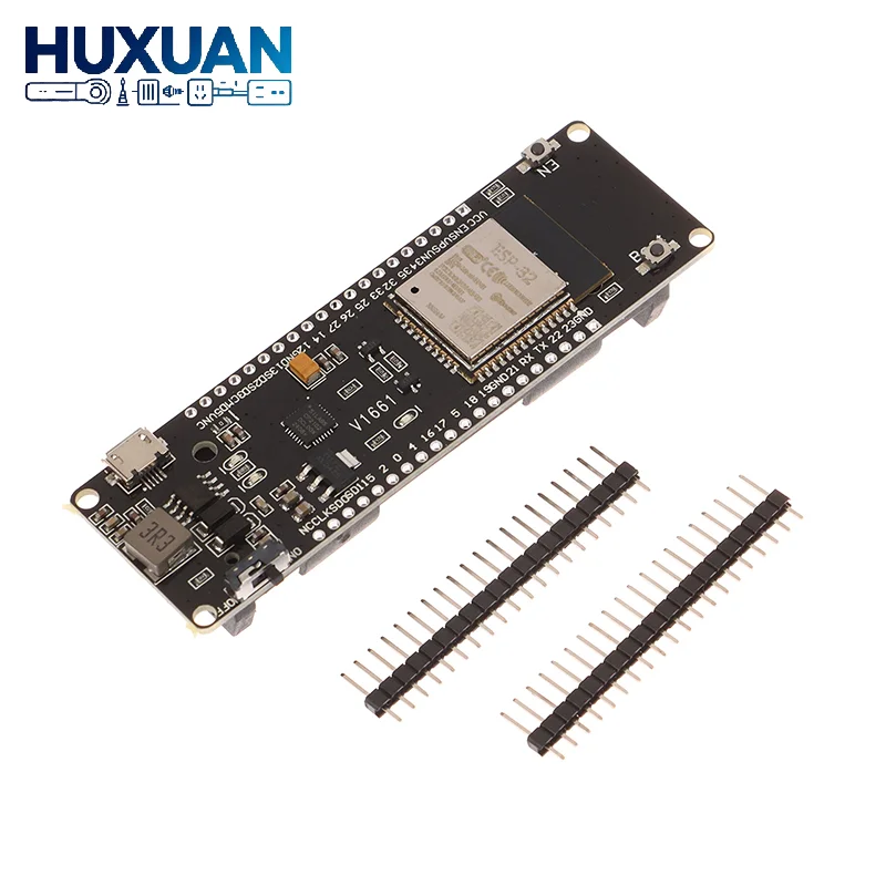 ‌WEMOS D1 ESP32-S3 WiFi & Bluetooth IoT Development Board – Battery-Powered ESP32 Module With 18650 LiPo Charger, 3.3V-5V Output