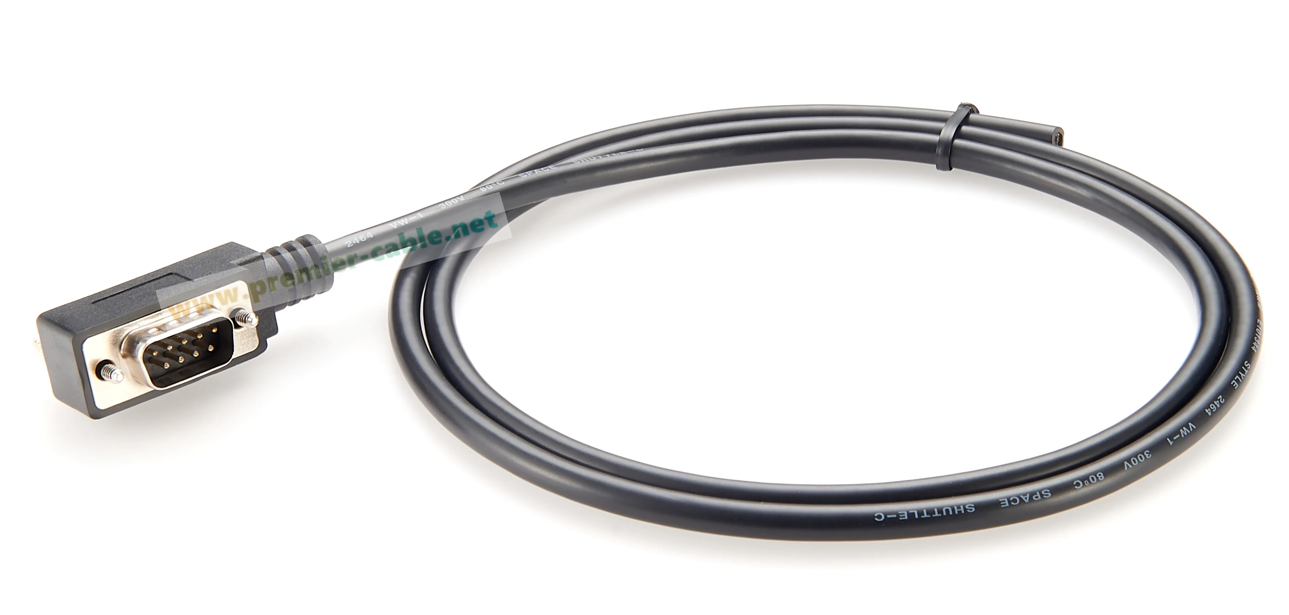 90-Grad-Flachprofil-DB9-RS232-Seriellkabel, rechtwinklig, ultradünn, D-Sub 9-Pin-Stecker auf offenes Ende, blanker Draht, RS232-PLC-Programmierung – Detail 4