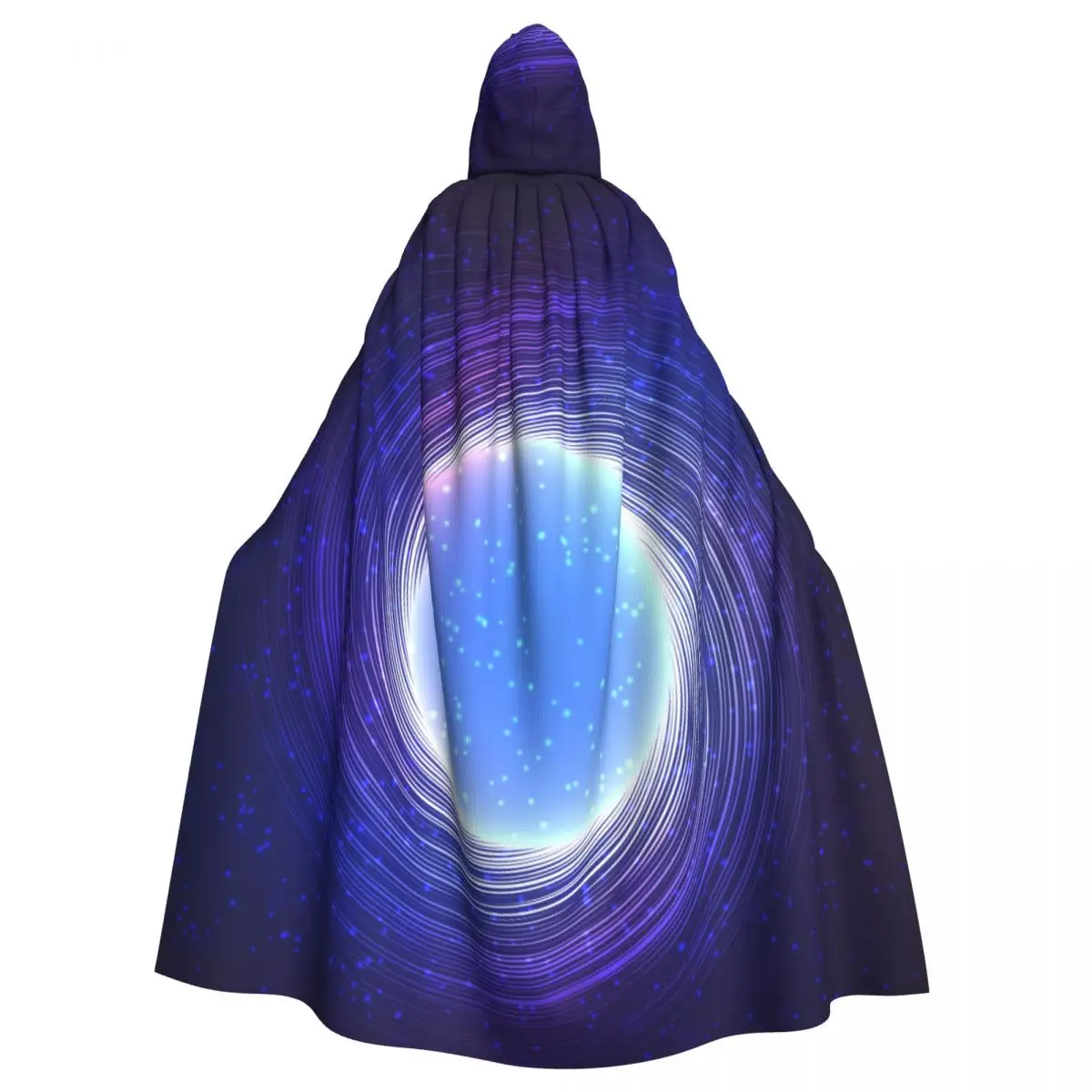 Blue Shining Cosmic Neon Light Twirl Unisex Adult Cloak with Hood Long Witch Costume Cosplay