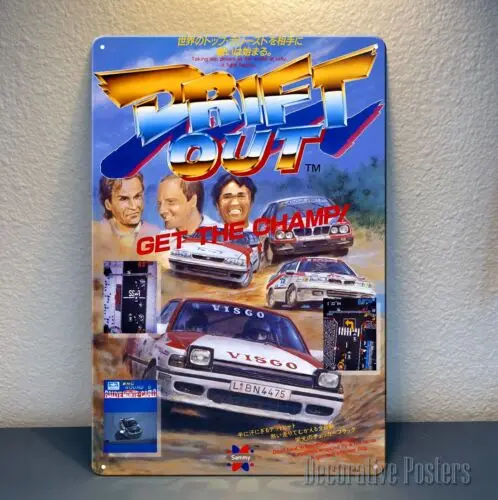 Drift Out Retro Video Game Metal Poster Sign - Size:20*30cm good sign