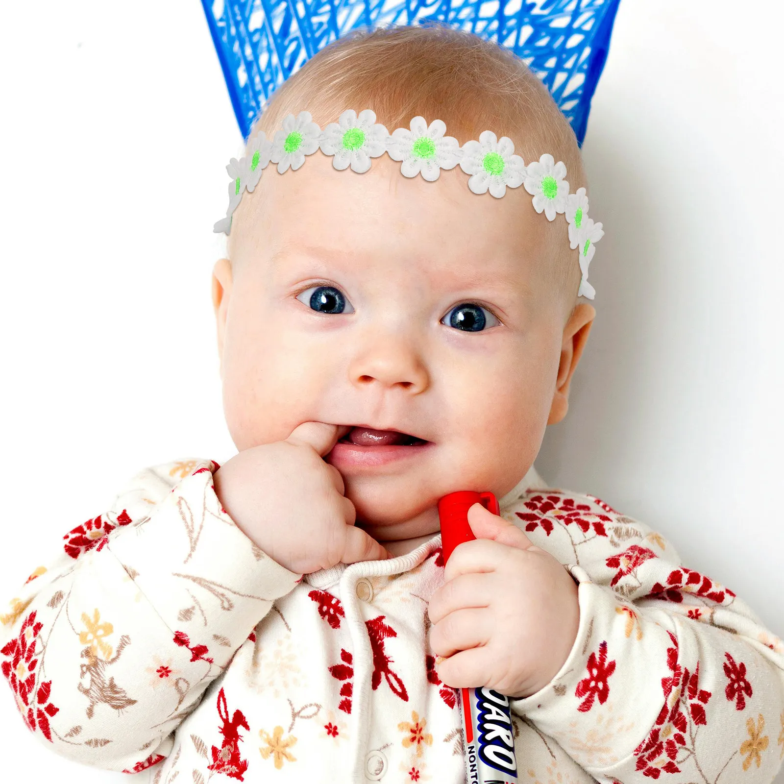 

5Pcs Baby Flower Headbands Soft Elastic Newborn Headbands for Girls Stretchy Floral Hair Accessories for Photography Party Daily