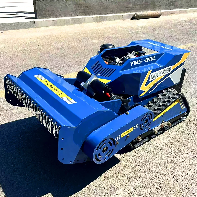 ที่กําหนดเองจัดส่งฟรี CE EPA ดีเซลเครื่องยนต์ All Terrain การเกษตรยางรีโมทคอนโทรลหุ่นยนต์ Flail เครื่องตัดหญ้า