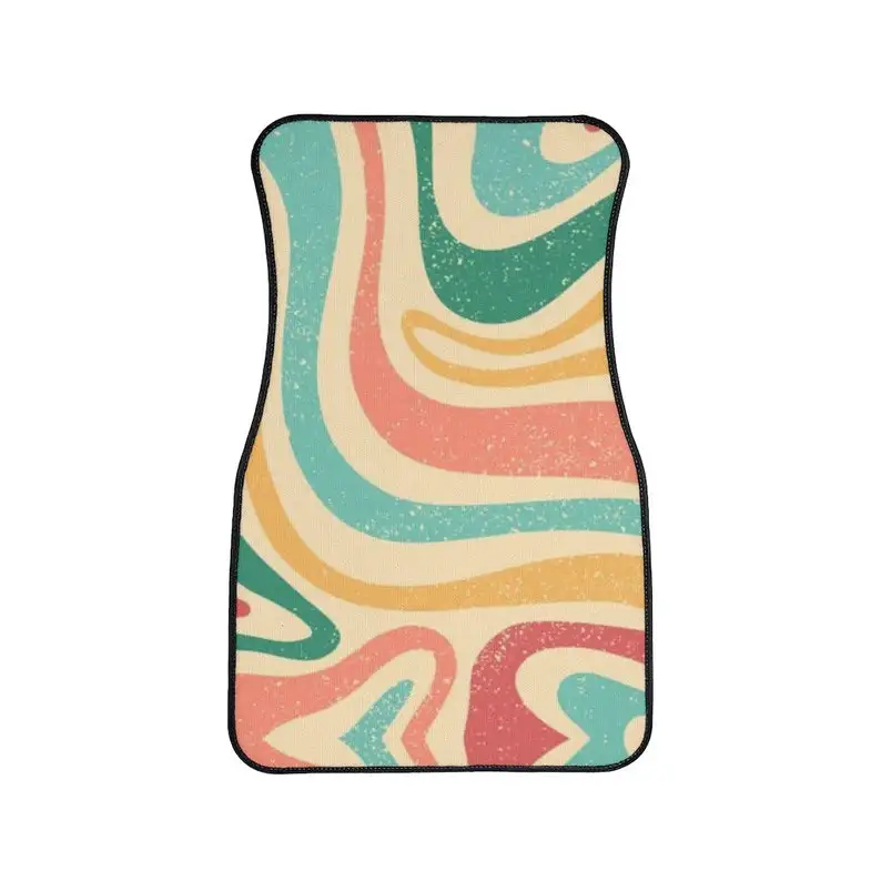 Abstract Groovy Car Floor Mat,Aesthetic Retro Wavy car mat,minimalist Car Accessories,funky interior car decors,Aesthetic Retro