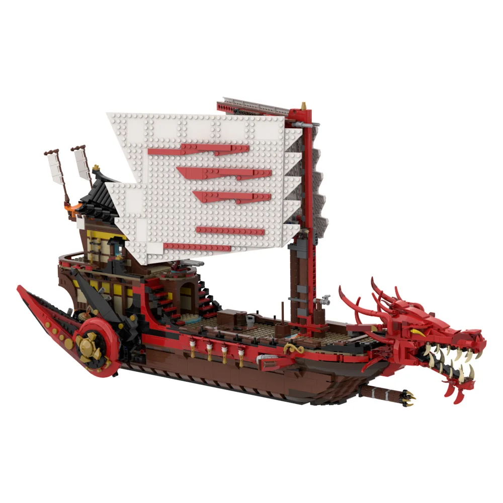 MOC LEGACY DESTINY'S BOUNTY SHIP Model Building Blocks Faucet Sailboat Ninja's Kai Adventure Ship Architecture Bricks Toy Gift