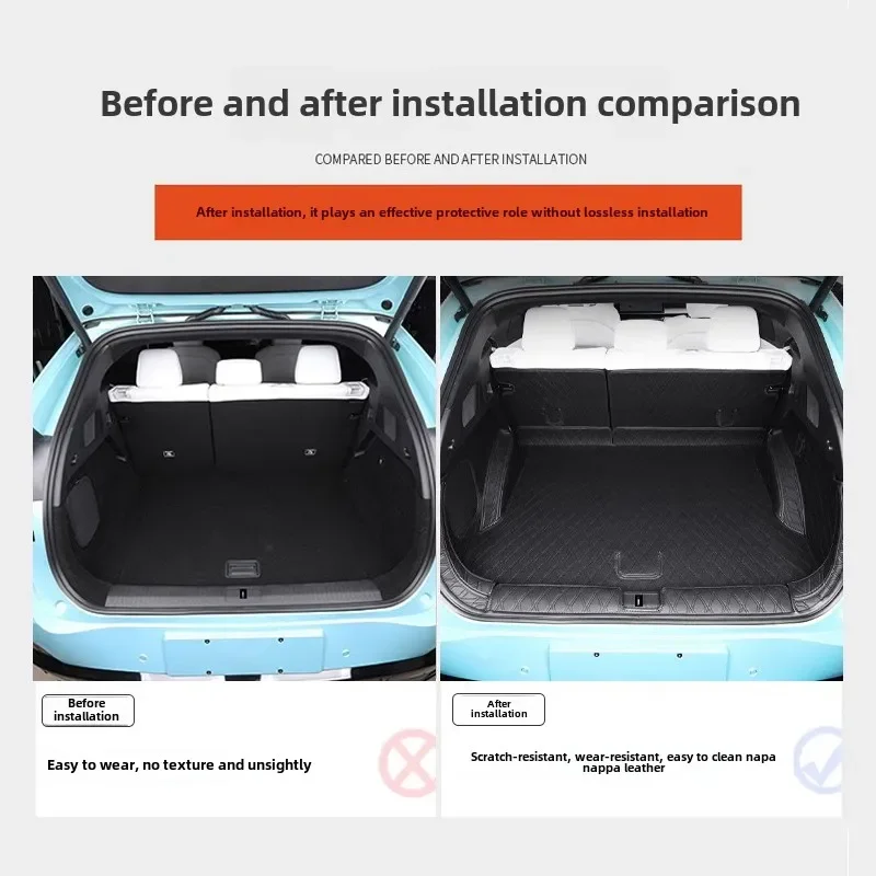 Picture 4: Leather Rear Trunk Mats Anti-Scratch Waterproof Boot Luggage Protective Pad Interior Accessories For Xpeng G6 2024 2025