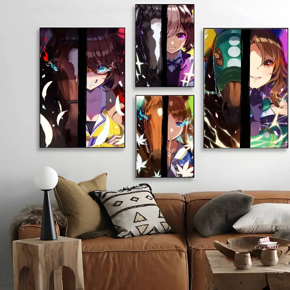 ملصق فني من Anime U-Umamusume Pretty DerbyS مع مطبوعات لتزيين غرفة النوم وغرفة المعيشة وغرفة المعيشة