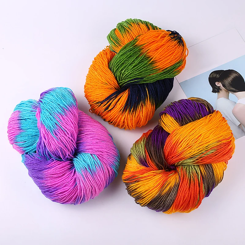 1pcs 50g/roll Soft Duan Dyed Wool Crochet Yarn Soft Yarn For Diy Knitting Sweater Scarf Cardigan Hand Woven Colored Wool Thread