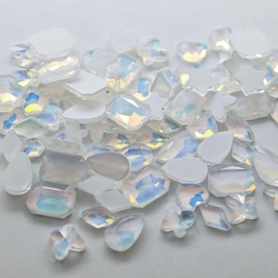 Opal Mocha White Mixed-Shaped Wholesale Flat bottom Nail Art rhinestones Self-Adhesive Shiny Glass Crystal 3D Nail Decoration