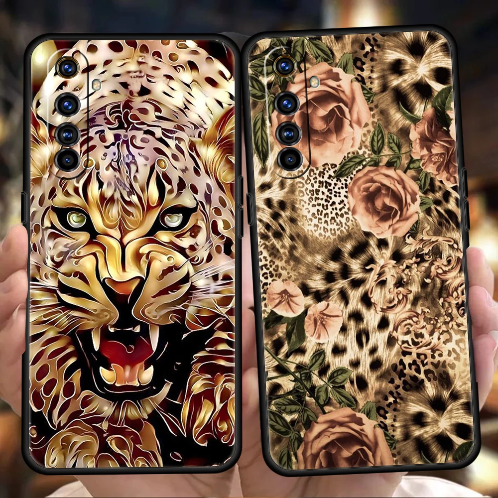 Leopard Print Phone Case for Oppo A17 A12 A57 A74 A16 Find X5 X6 A52 A53 A54 A15 Reno 6 Z 7 Pro A9 2020 5G Silicone Shell Capas