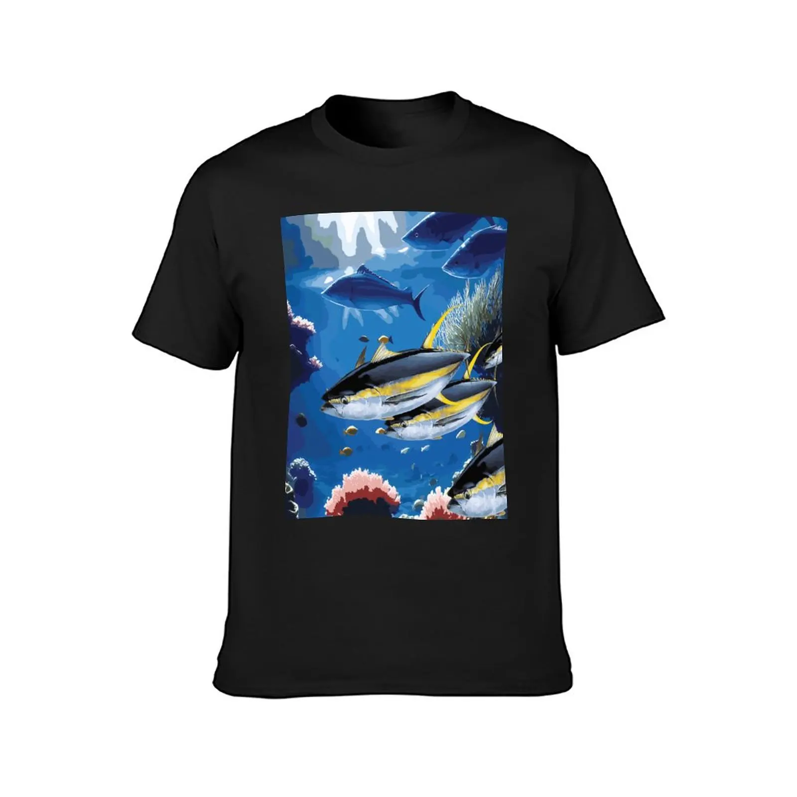 Deep Blue Sea Ocean Scene Giant Tuna T-Shirt blanks blacks customizeds plus sizes oversized t shirt men