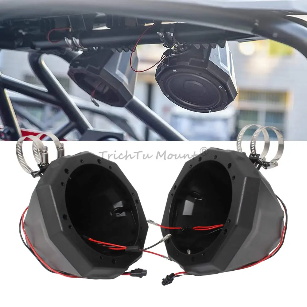 

6.5" Speaker Enclosure 1.5-2" Diameter Roll Bar ATV UTV For Polaris RZR Ranger 1000 Can-Am Maverick X3 Kawasaki Teryx Golf Cart