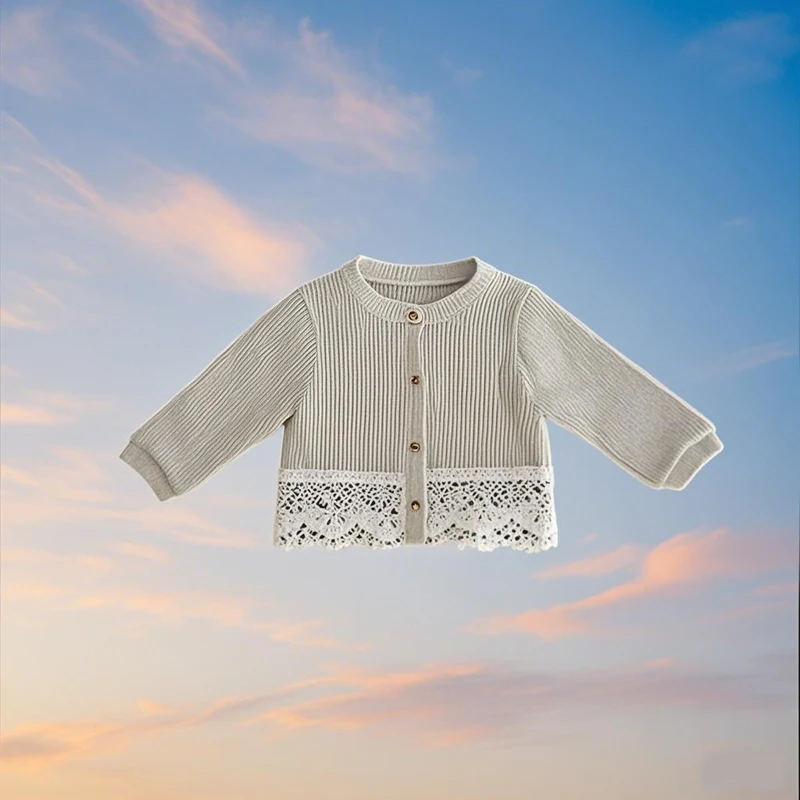 Baby Girl Cotton Cardigan Infant Sunscreen Jacket 0-5 Years 2025 Summer New Cute Toddler Girls Lace Coat Cotton Children Clothes