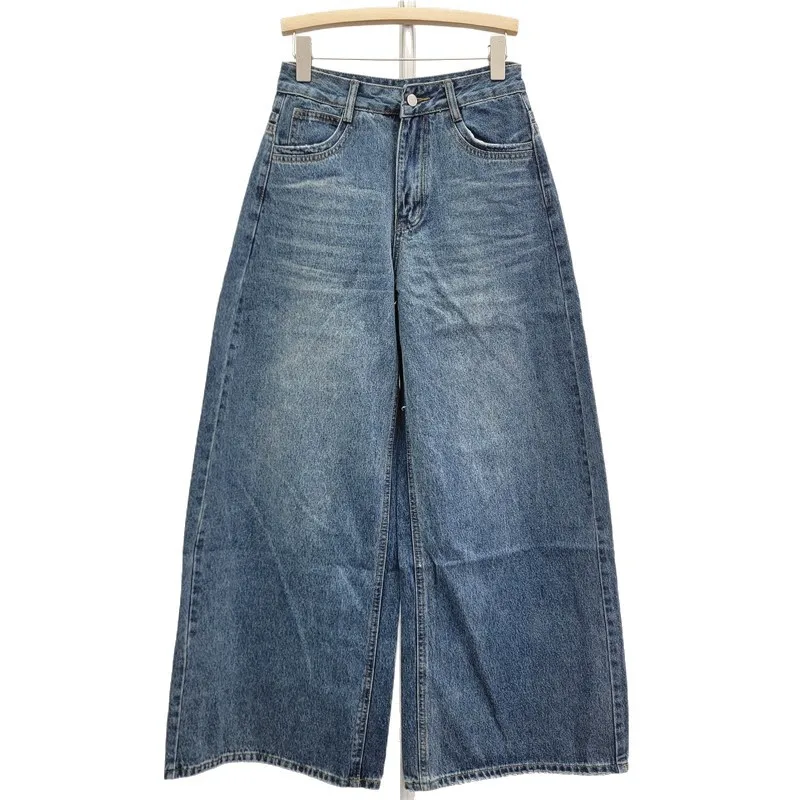 ANJY 2026 春新作 レディースファッション ウォッシュドヴィンテージ シンプルジーンズ ルーズ スリムトレンド 多用途 カジュアル ワイドレッグデニムパンツ A17252