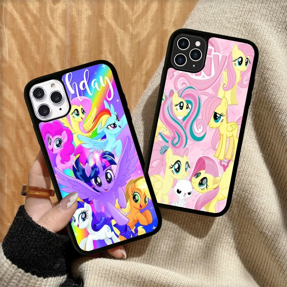 M-my-L-littles-P-ponyes Phone Case Silicone PC+TPU For For iPhone  11 12 13 14 15 16 Plus Pro Max Cover