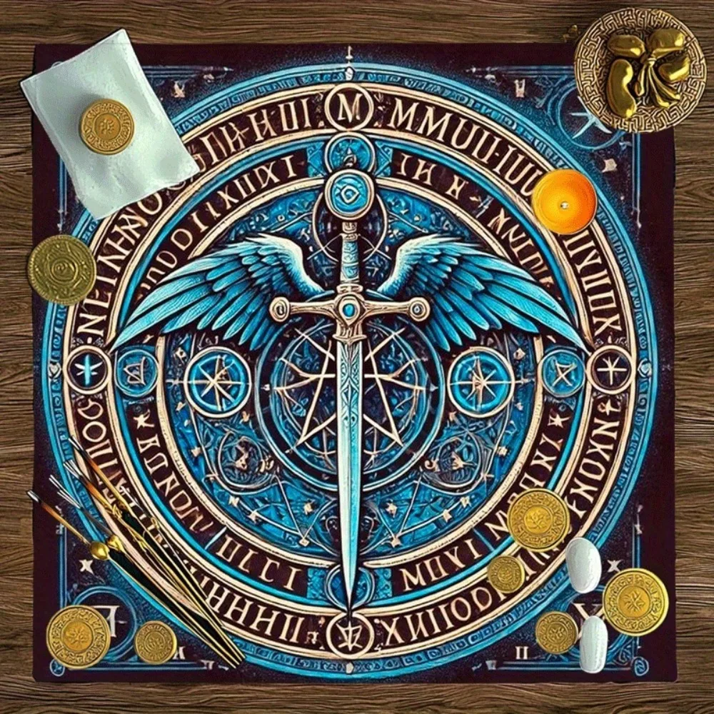 Tarot Tablecloth Multiple Sizes Printed Mystic Rune Winged S