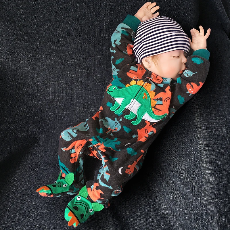 Spring Newborn Baby Clothes Fleece Warm Jumpsuit Ropa De Bebe Coverall Cotton Animal Korean Dinosaur Fox Toddler Romper