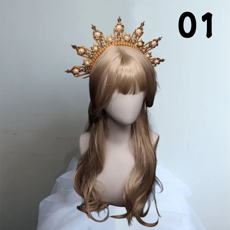 Gothic Halo Kroon Hoofddeksel Barok Koningin Prinses Kroon Haarband Zonnegodin Tiara Diy Materiaal Kit Lolita Haaraccessoires