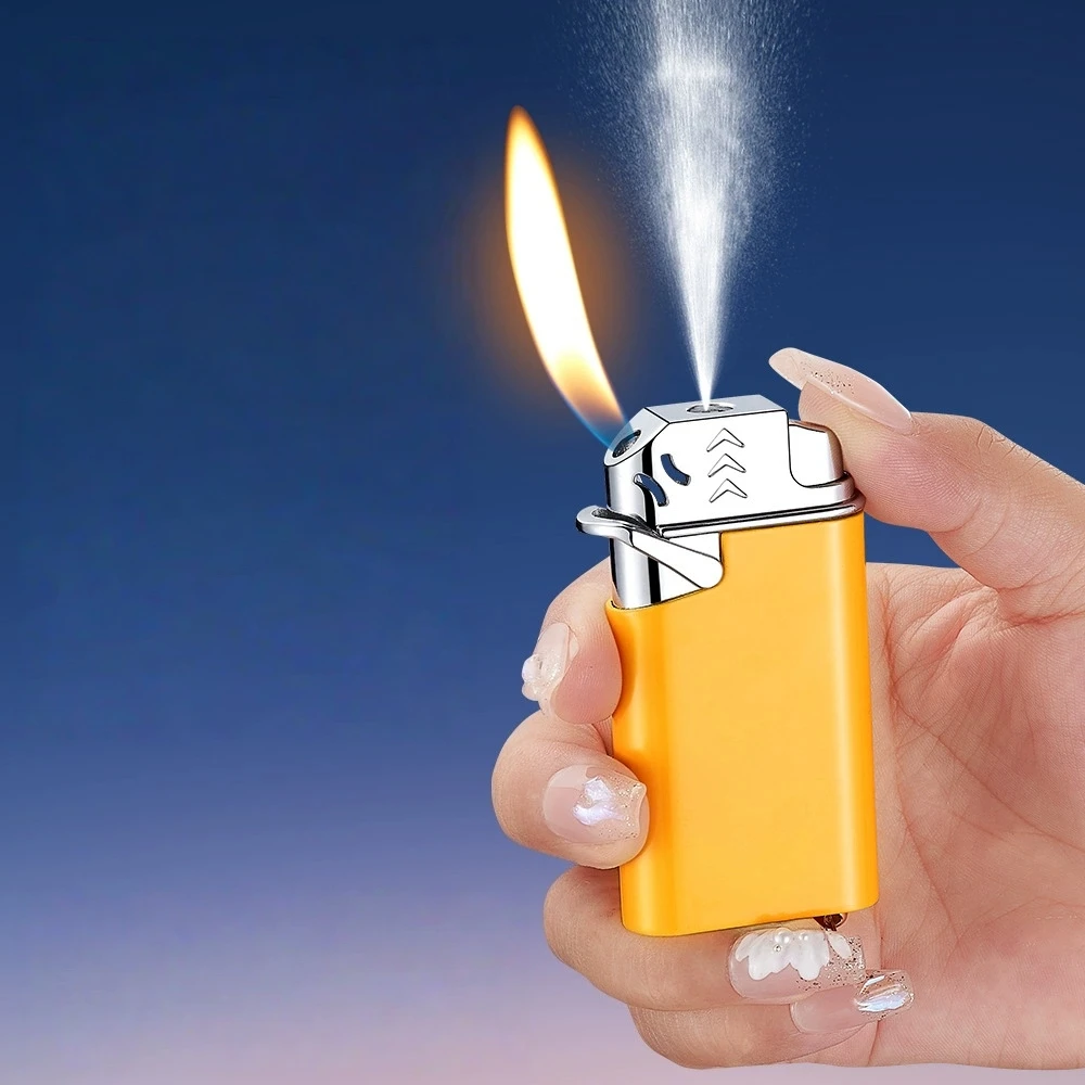 New Metal Prank Inflatable Lighter That Sprays Water, Portable Open Flame Personalized Lighter, Cigarette Accessory Gift