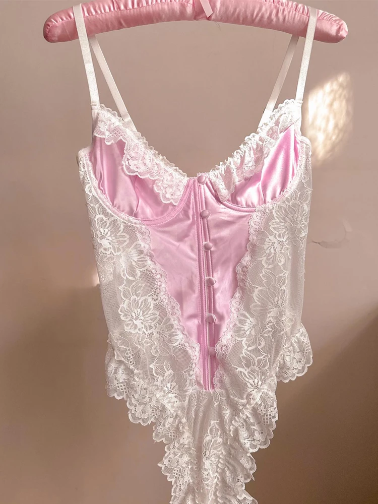 Uniforme Sexy seducente della biancheria intima sexy per le donne con i seni piccoli che mostrano il pigiama tutina senza staffa in acciaio di grandi dimensioni