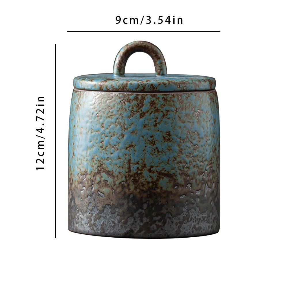 Ceramic Tea Caddy Sealed Jar Small Tea Box Portable Tea Can Storage Tank Candy Jars Food Container Tea Organizer Decorative Jar view 6